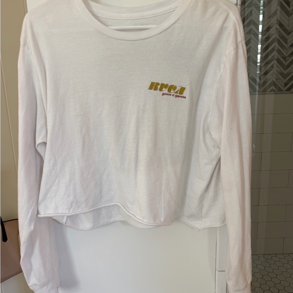 White Long Sleeve Crop Top